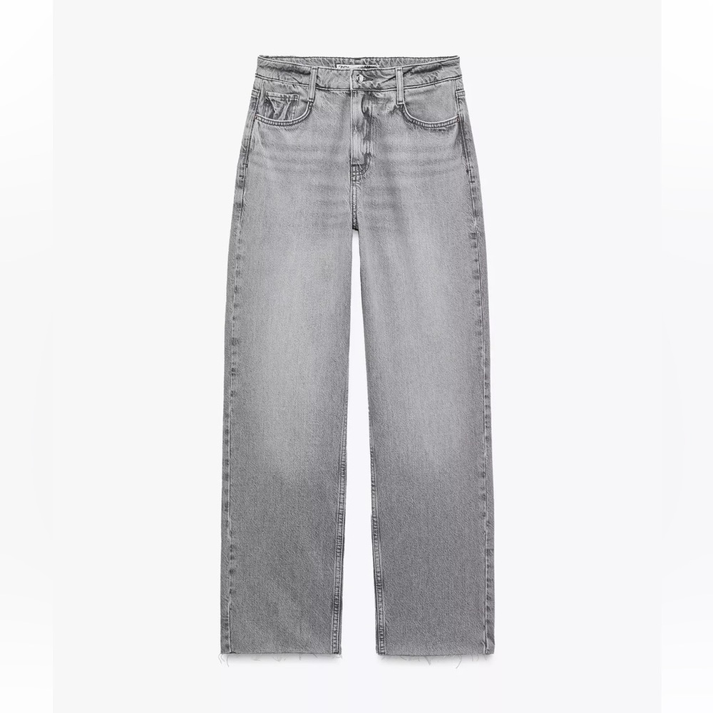 Zara High Rise Straight Leg Jeans